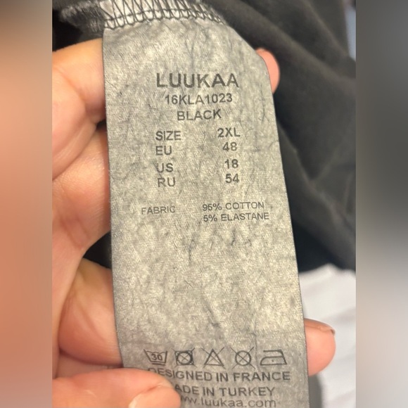 LUUKAA black high-low tunic dress in black size 2X (18) - Picture 5 of 5